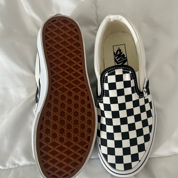 Vans Kids Black and White Checkered Slip-On Sneakers - Picture 2 of 6